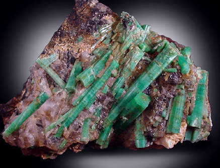 Mineral Specimens: Beryl var. Emerald in Quartz from Wenshan, near Kunming, Yunnan Province, China