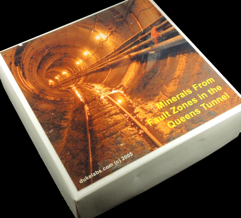 Detail view of mineral Set of nine minerals from the fault zones of NYC Water Tunnel No. 3 for sale from Queens Tunnel excavation, Queens, Woodside, Queens, New York City, Queens County, New York