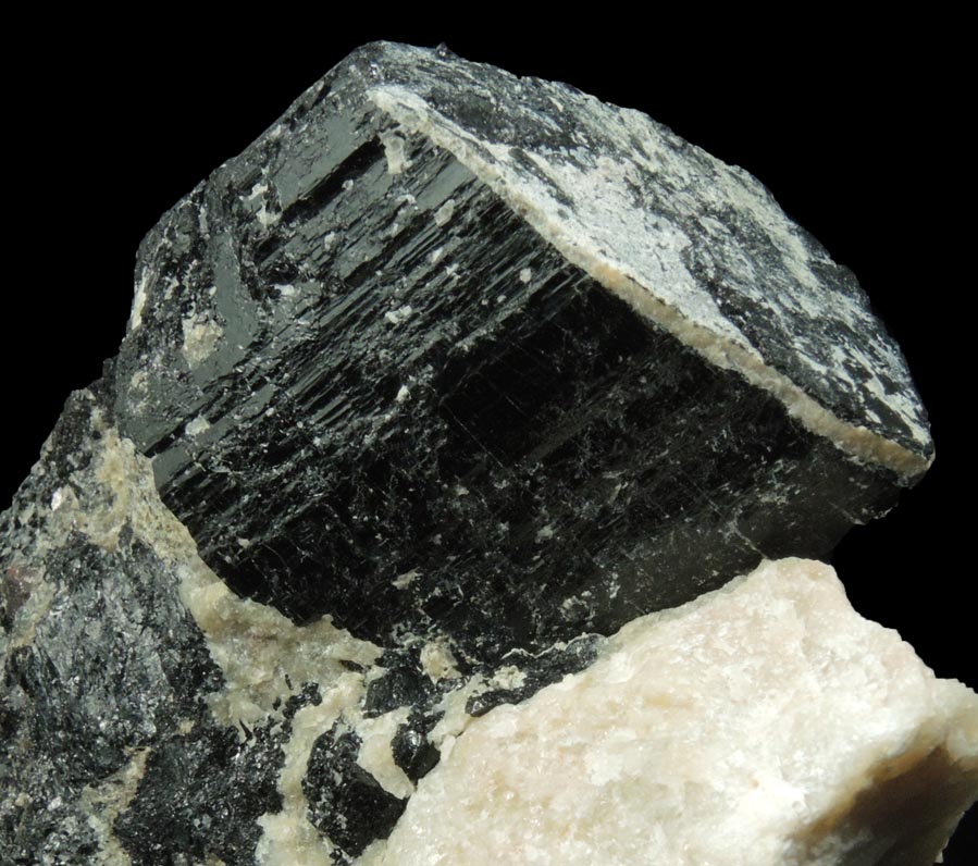 Detail view of mineral Schorl Tourmaline for sale from Harlem Meer, in the northeast corner of Central Park, New York City, New York County, New York