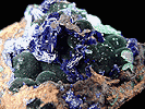 Mineral specimen: Azurite and Malachite from Phelps Dodge Morenci Mine, Morenci, Arizona.
