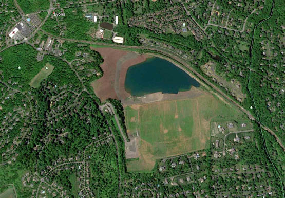 Aerial image of the Millington Quarry in 2018